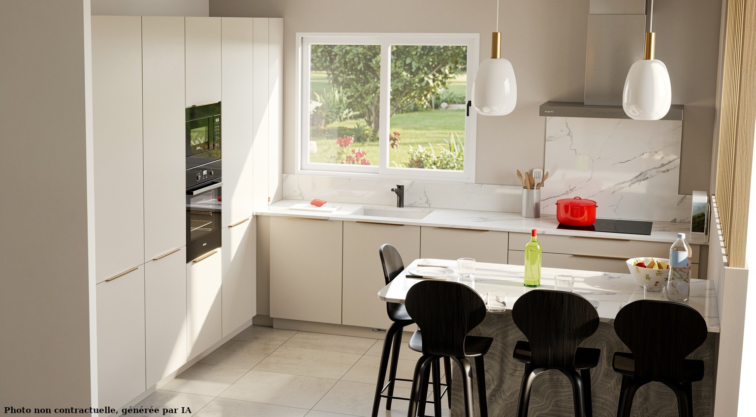 cuisine ouverte, moderne, le porge, eysine